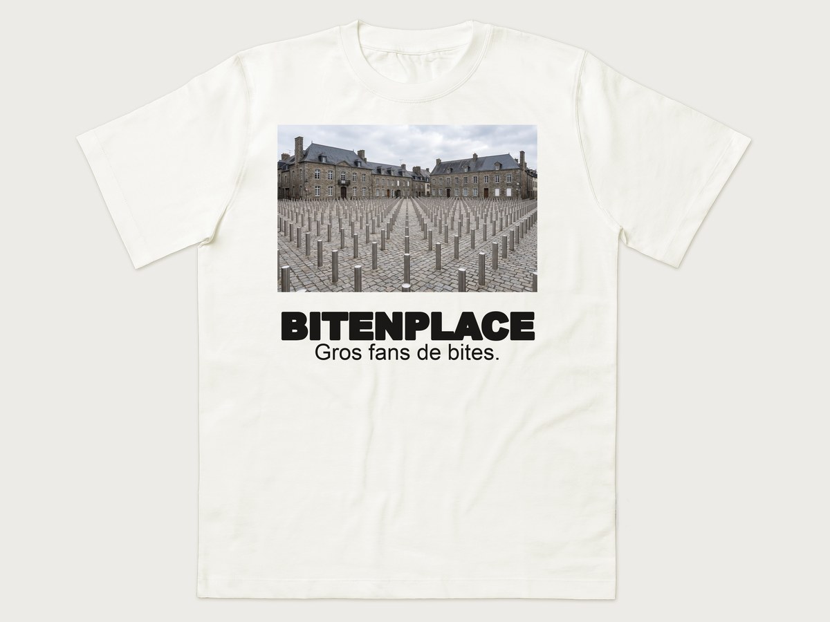 T-shirt BITENPLACE almond milk, print de la place saturée de bites